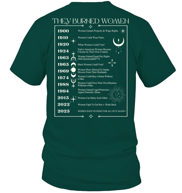 2025 They Didn’t Burn Witches They Burned Women Shirt - ECOLD58 (Black Shirt)